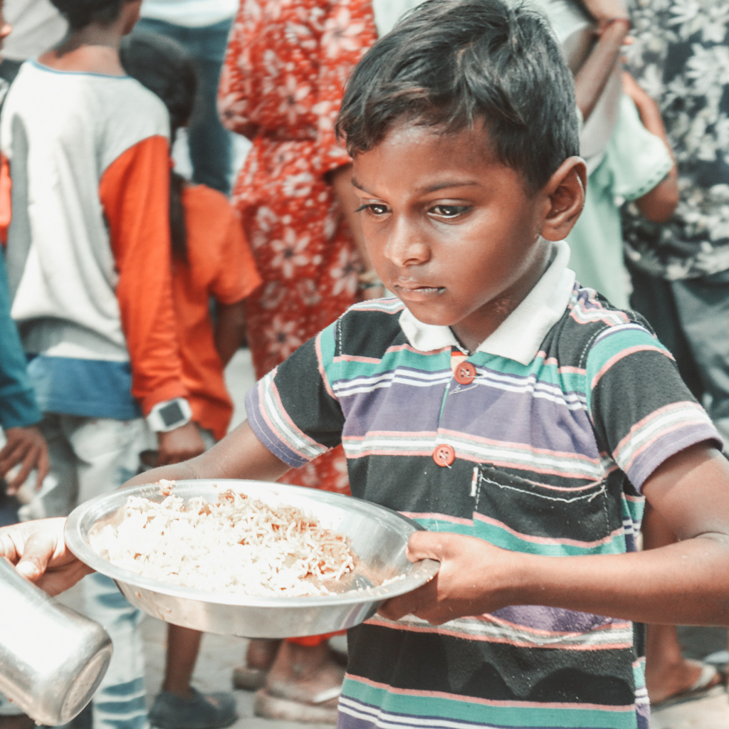 Mahlzeit für eine Person in Indien